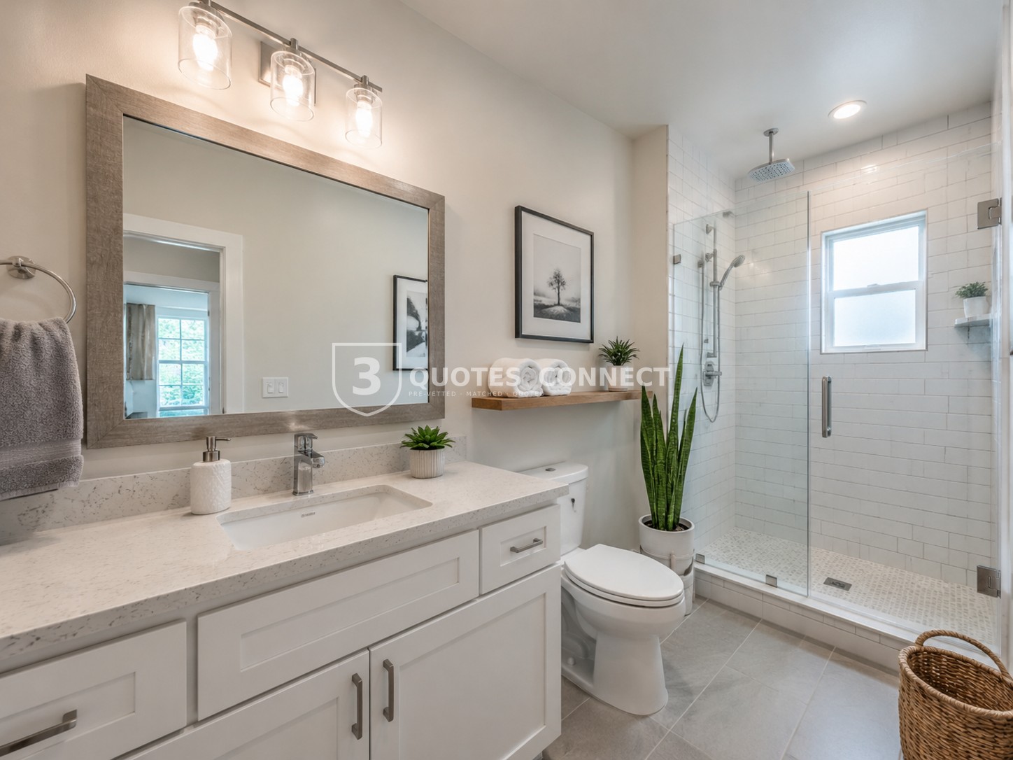 Finished Houston bathroom remodel